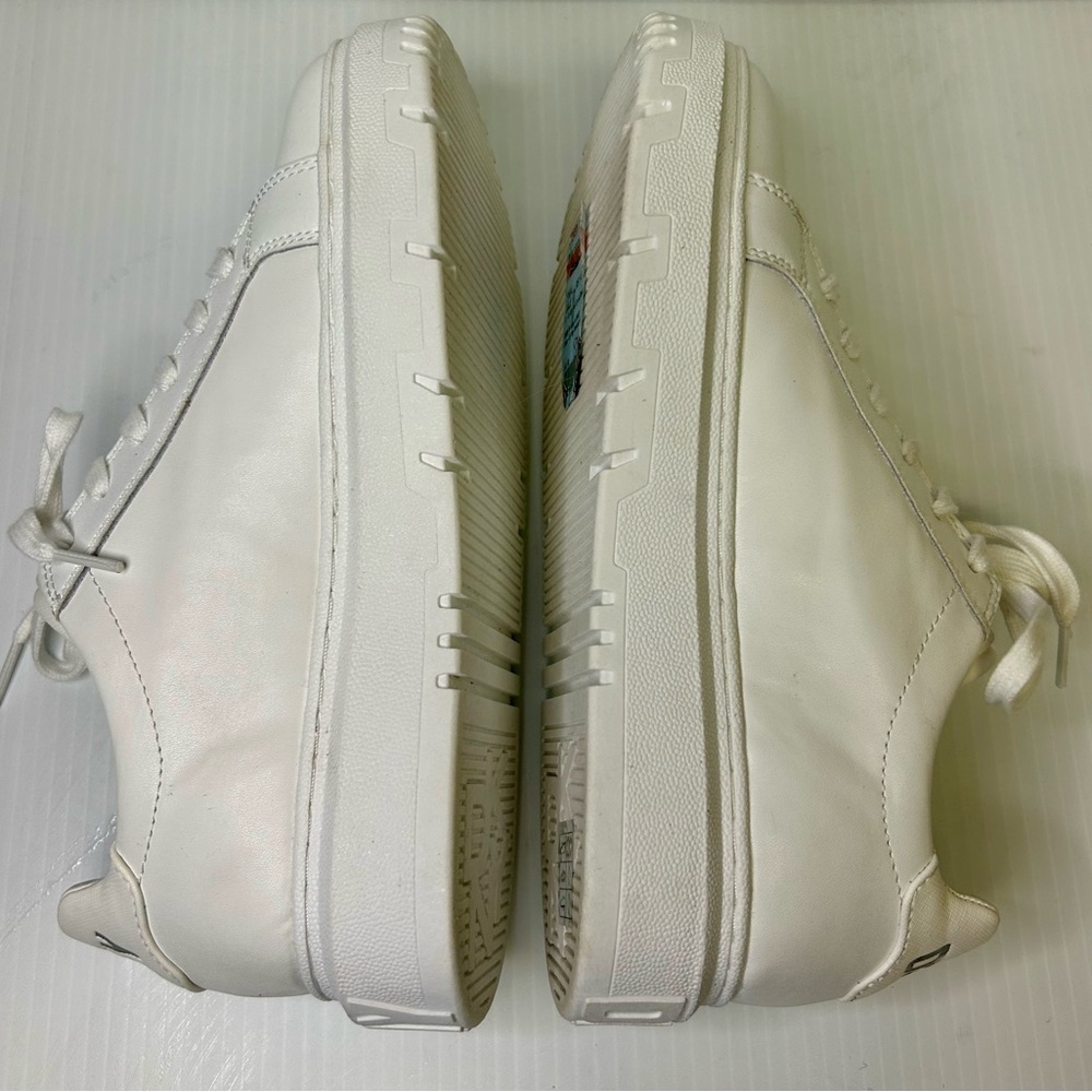 🤍”DKNY” NWT Women’s Matti Lace Up White Sneakers w/ Side Silver Zipper Detailing - Picture 14 of 15